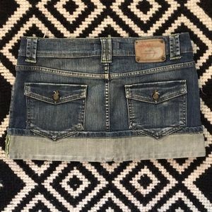 Denim mini skirt folded hem US sz 30